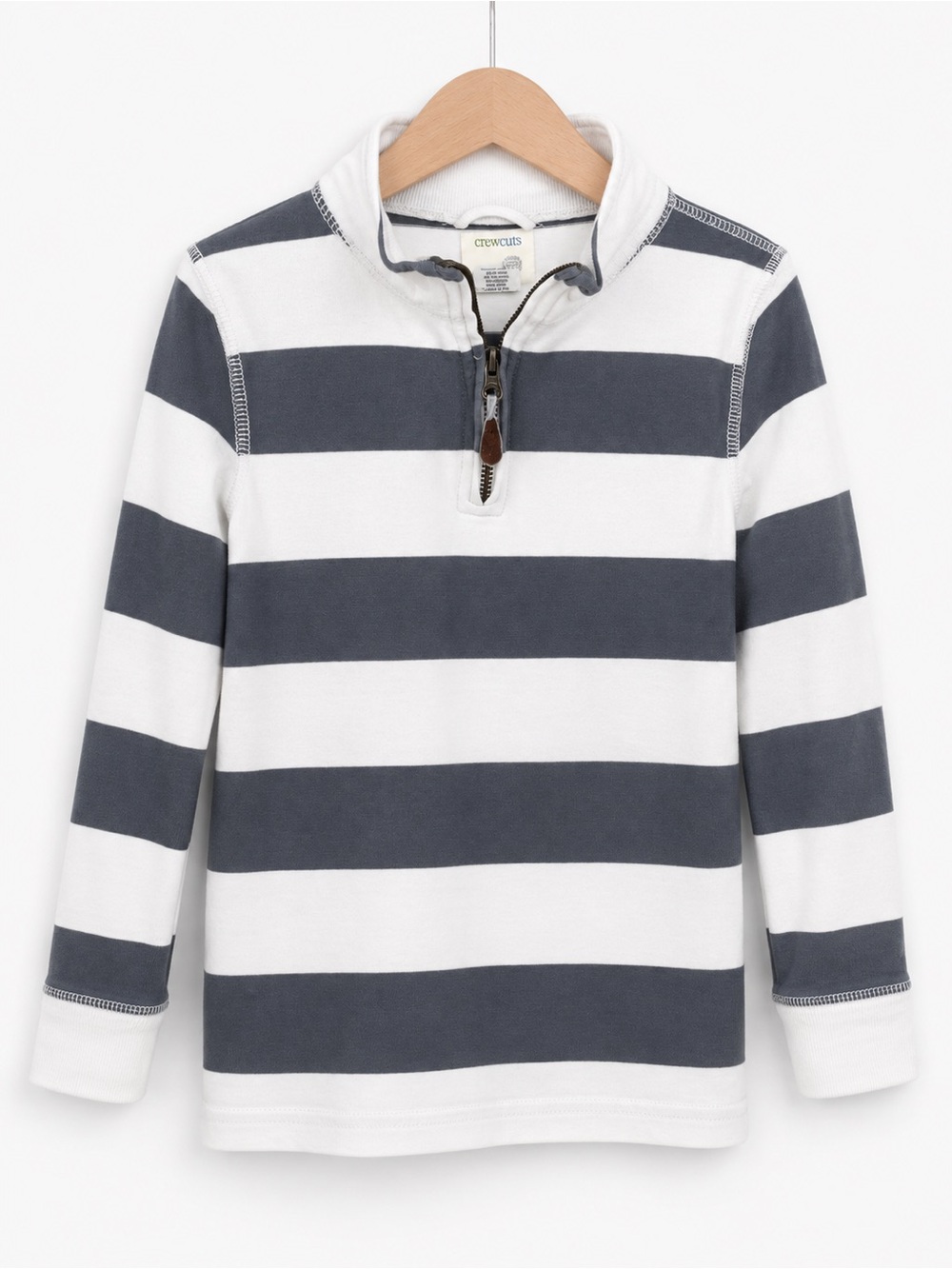 J. Crew Boys' Navy & White Striped Quarter-Zip Pullover